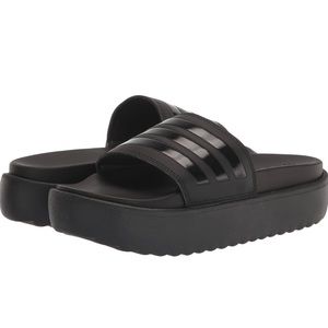 Black adidas slides size 7